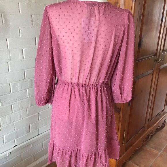 - BOHO mini dress balloon sleeves back elastic waist with back tie - Picture 9 of 10